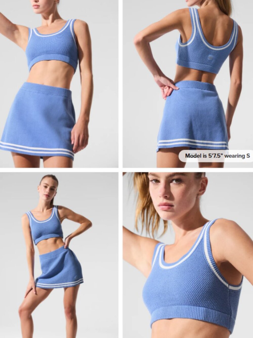 Alo Yoga Tennis Club Sweater Knit Bra & Skirt Set